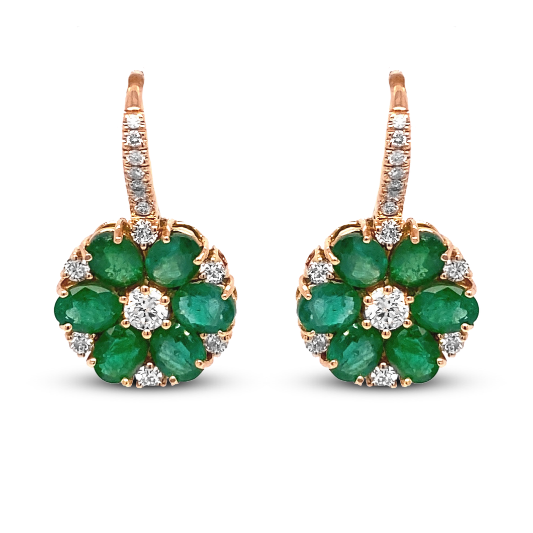 Emerald Flowers Earrings