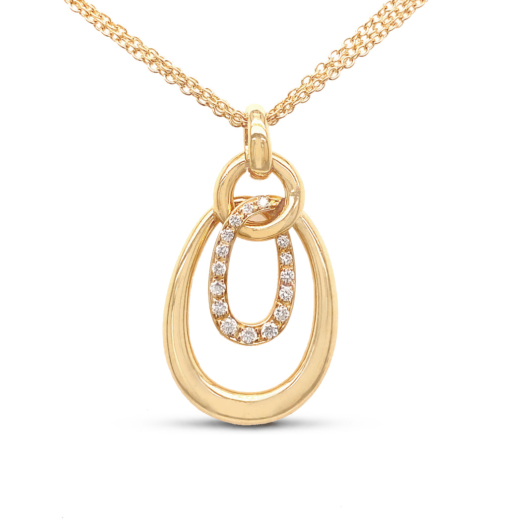 Yellow Gold & Diamonds interlocking Pendant
