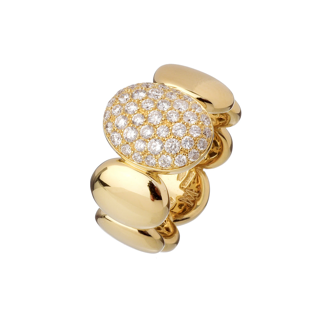 Oval Pavé Diamond Bubble Ring